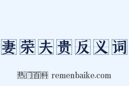 妻荣夫贵反义词是什么意思的图片